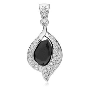 Pandantiv argint cu piatra neagra DiAmanti Z0736CR_B-DIA (Argint 925‰ 1,6 g.)